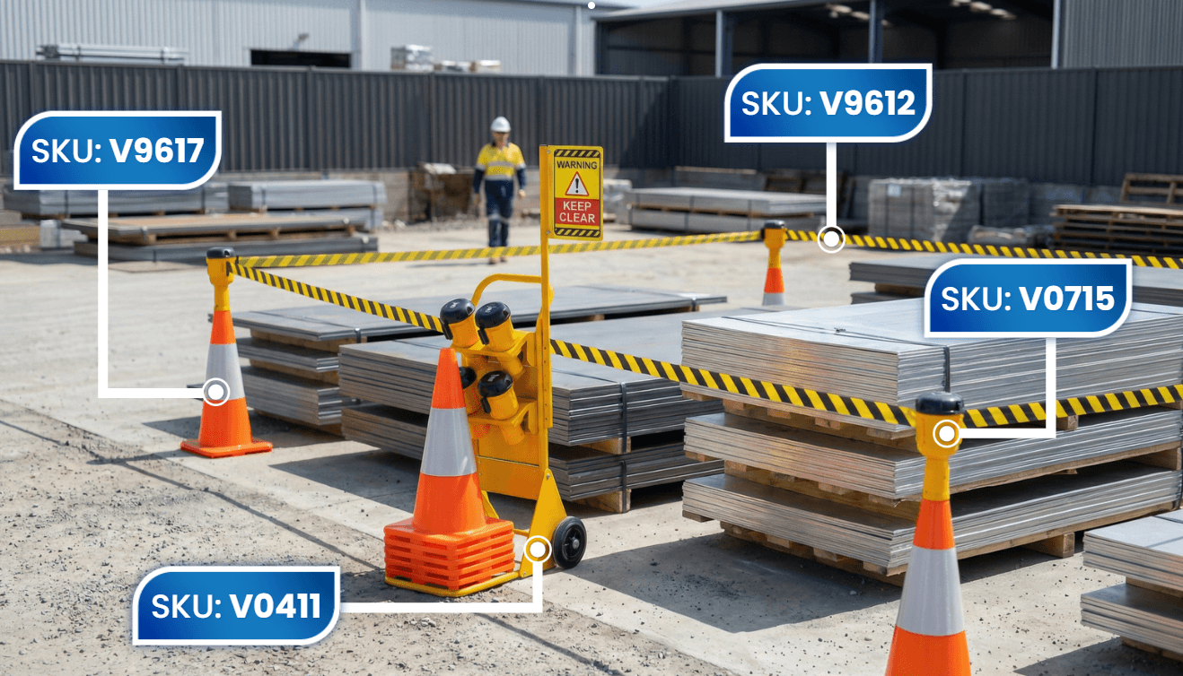 Temporary Verdex Traffic Cone Trolley System Setup Construction