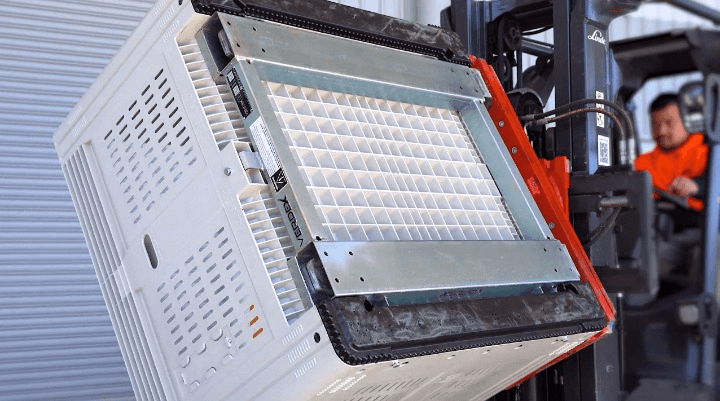 Vented Collapsible Bin With Mega Bin Rotator Base Attached To Forklift_Cleanup%20(1)