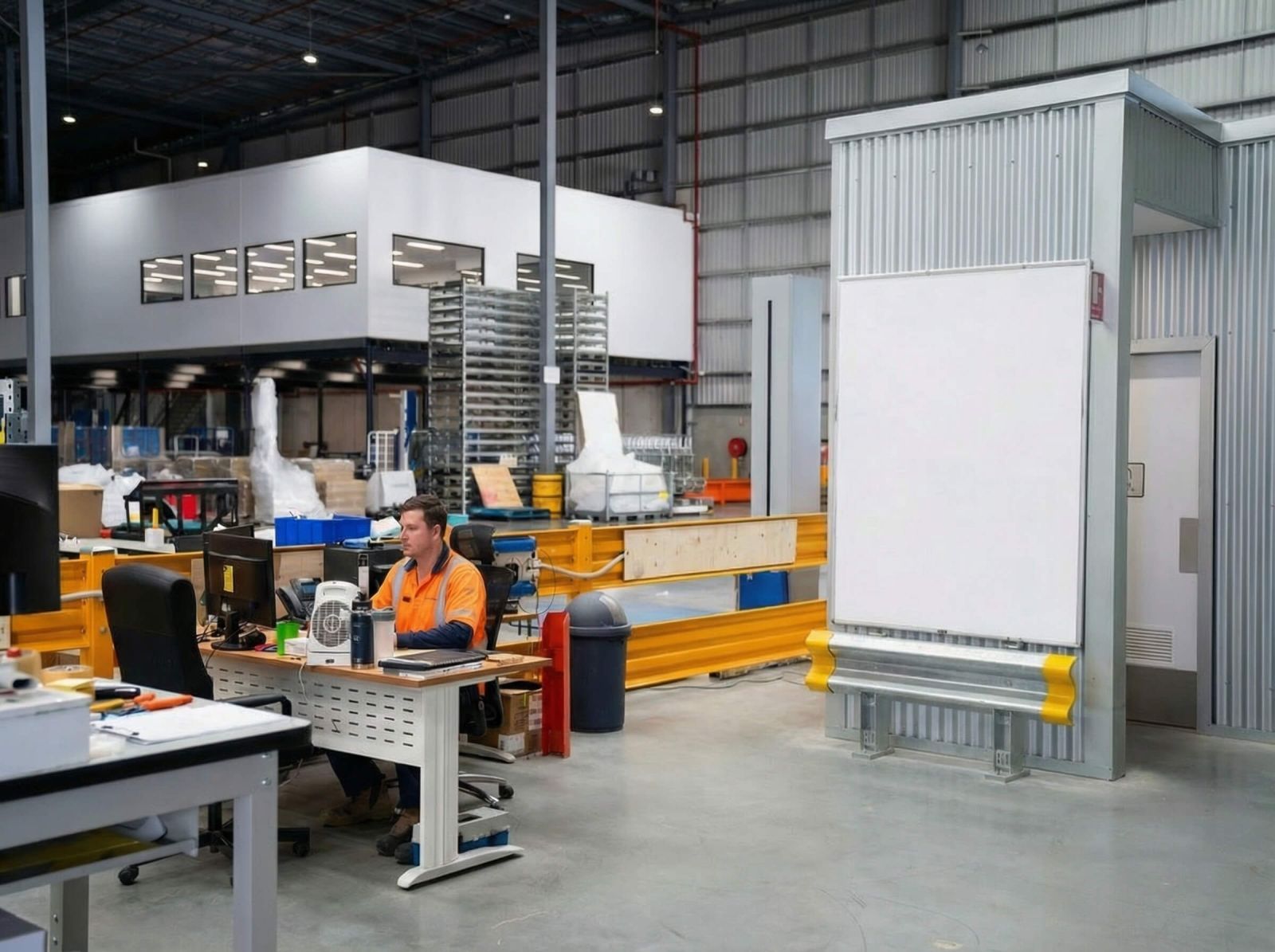 Warehouse Operations Manager Working Without Cooling Solutions