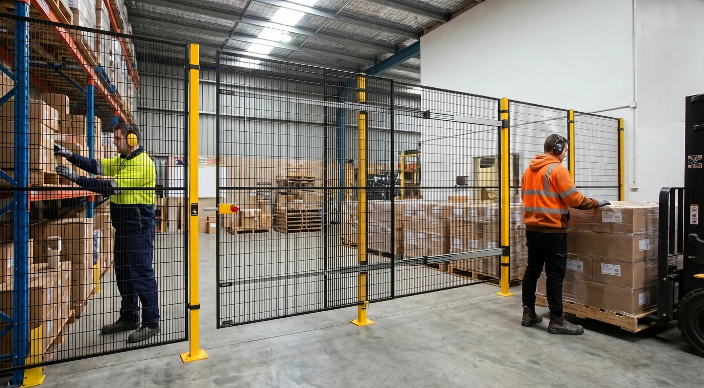 Warehouse Safety Barrier Fencing Separating Workspaces