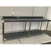 Stainless Steel Bench with splashback 2400x600x900mm (Clearance Item)