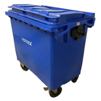 Large Plastic Wheelie Bin - Flat Lid 660L (Blue)