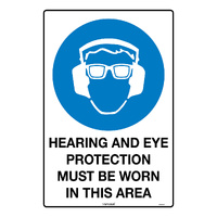 Safety Sign (HEARING AND EYE PROTECTION MUST BE WORN)