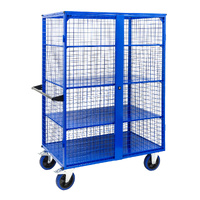 Light Duty Mesh Cage Trolley (With Sheet Metal Shelves)