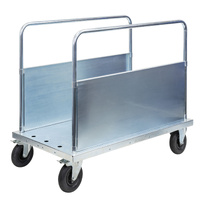 Panel Cart With 2 Adjustable Load Bars & Side Wall (Flat Free Castors)