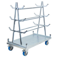 A Frame Panel Cart with Trestle Racks (Polyurethane Castors)