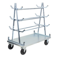 A Frame Panel Cart with Trestle Racks (Pneumatic Castors)