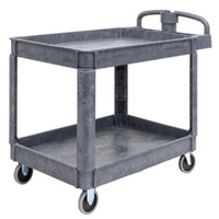 2 Tier Plastic Utility Cart (with Ergonomic Handle)