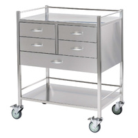 Stainless Steel Instrument Trolley (with 4 Half Drawers & 1 Full Drawer)