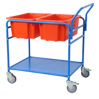Double Tub Order Picking Trolley (Includes 1 x No.10 Plastic Crate)