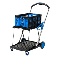 V-Cart Folding Plastic and Aluminum Trolley (includes 1 folding basket) 