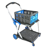 X-Cart Folding Plastic and Aluminium Trolley (includes 1 folding basket) 