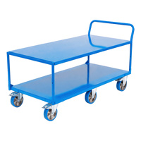 Heavy Duty Single Handle Platform Trolley 1830x915 - 2 Tier