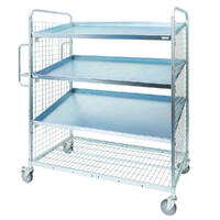Cage Trolley with 3 Tray Mesh Shelves