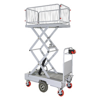 Self Propelled Electric Scissor Lift Trolley with Cage (double scissor)