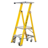 Fibreglass Mobile Platform Ladders (with Castors & Safety Gate)