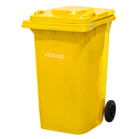 Plastic Wheelie Bin 240 Litre Yellow (580x730x1080mm - WxDxH)