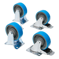 Castor Kit to Suit (2 fixed & 2 swivel castors with brake)