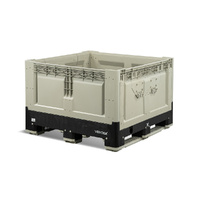 Solid Collapsible Bin with Fold-Down Door