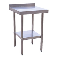 Stainless Steel Bench with splashback 600x600x900mm (WxDxH)