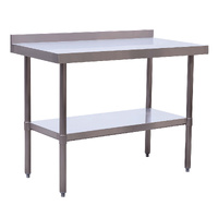 Stainless Steel Bench with splashback 1200x600x900mm (WxDxH)