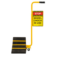 Mobile Wheel Chock with Handle & Sign