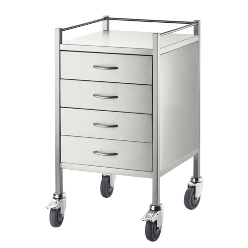 Single Stainless Steel Instrument Trolley (with 4 Drawers)