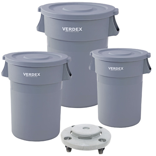 Round Plastic Waste Bin & Dollies