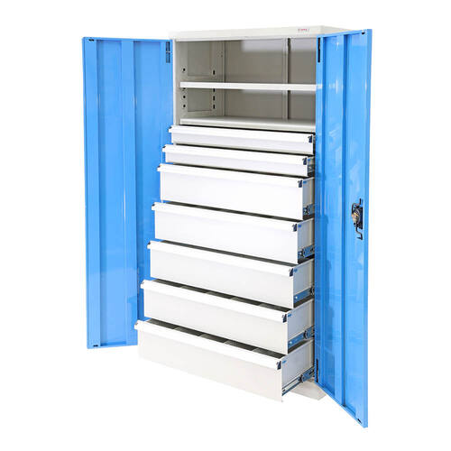 Heavy Duty Industrial Storage Cabinets 7 Drawer Cabinet (2 x 100mm & 5 x 200mm drawers)